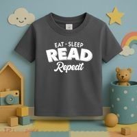 Funny Eat Sleep Read Repeat Book Lover Toddler T-Shirt thumb 3