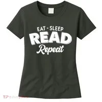 Funny Eat Sleep Read Repeat Book Lover Women's T-Shirt thumb 0