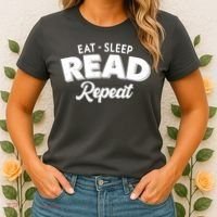 Funny Eat Sleep Read Repeat Book Lover Women's T-Shirt thumb 2