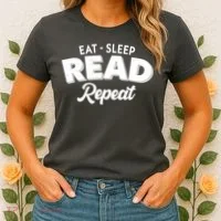 Funny Eat Sleep Read Repeat Book Lover Women's T-Shirt thumb 2