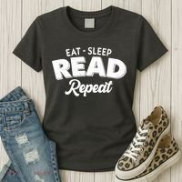 Funny Eat Sleep Read Repeat Book Lover Women's T-Shirt thumb 3