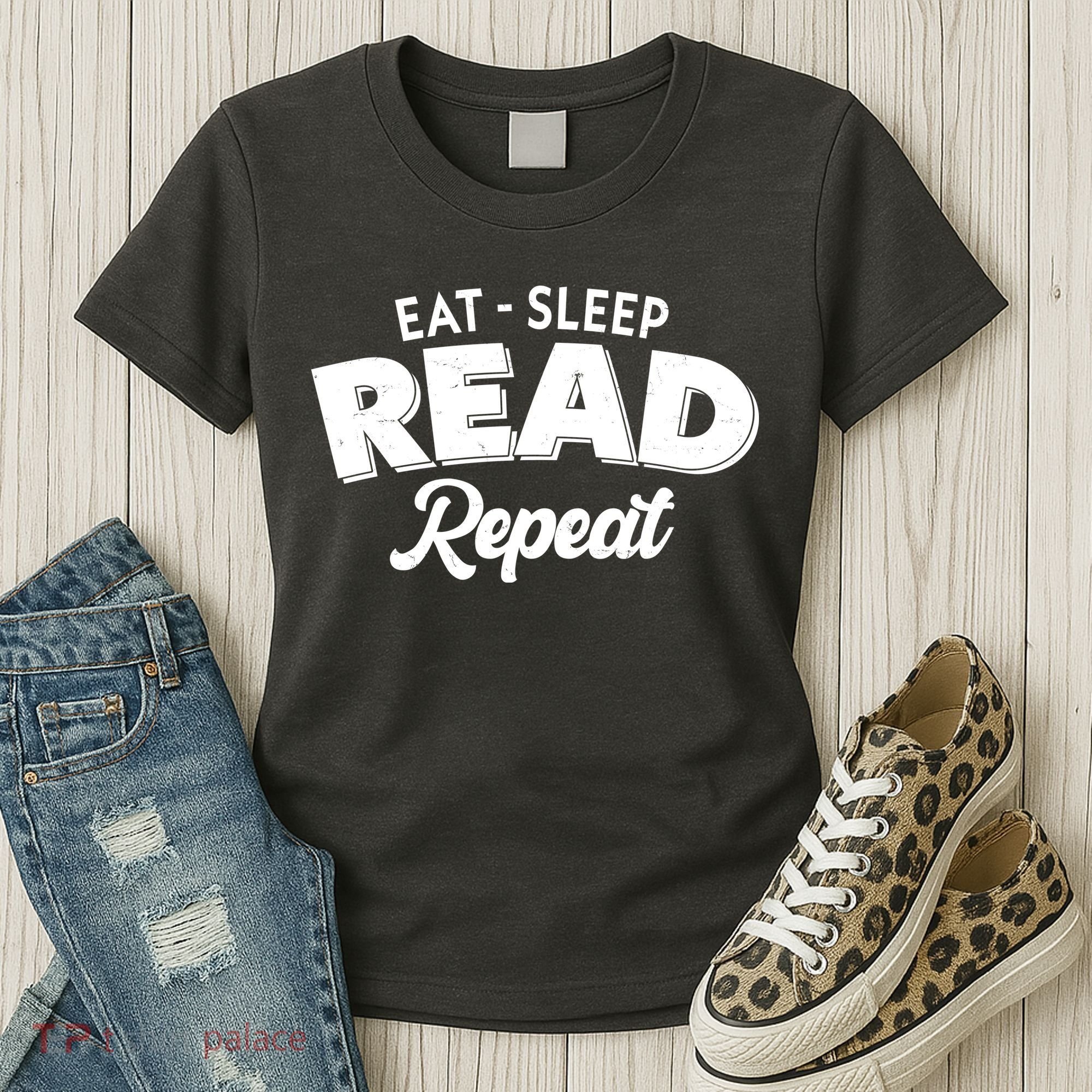 Funny Eat Sleep Read Repeat Book Lover Women's T-Shirt
