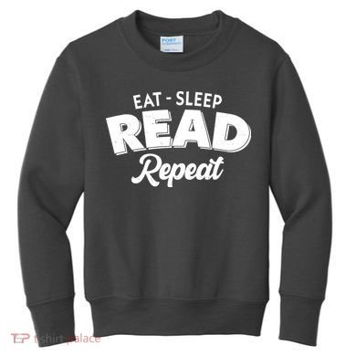 Funny Eat Sleep Read Repeat Book Lover Kids Sweatshirt