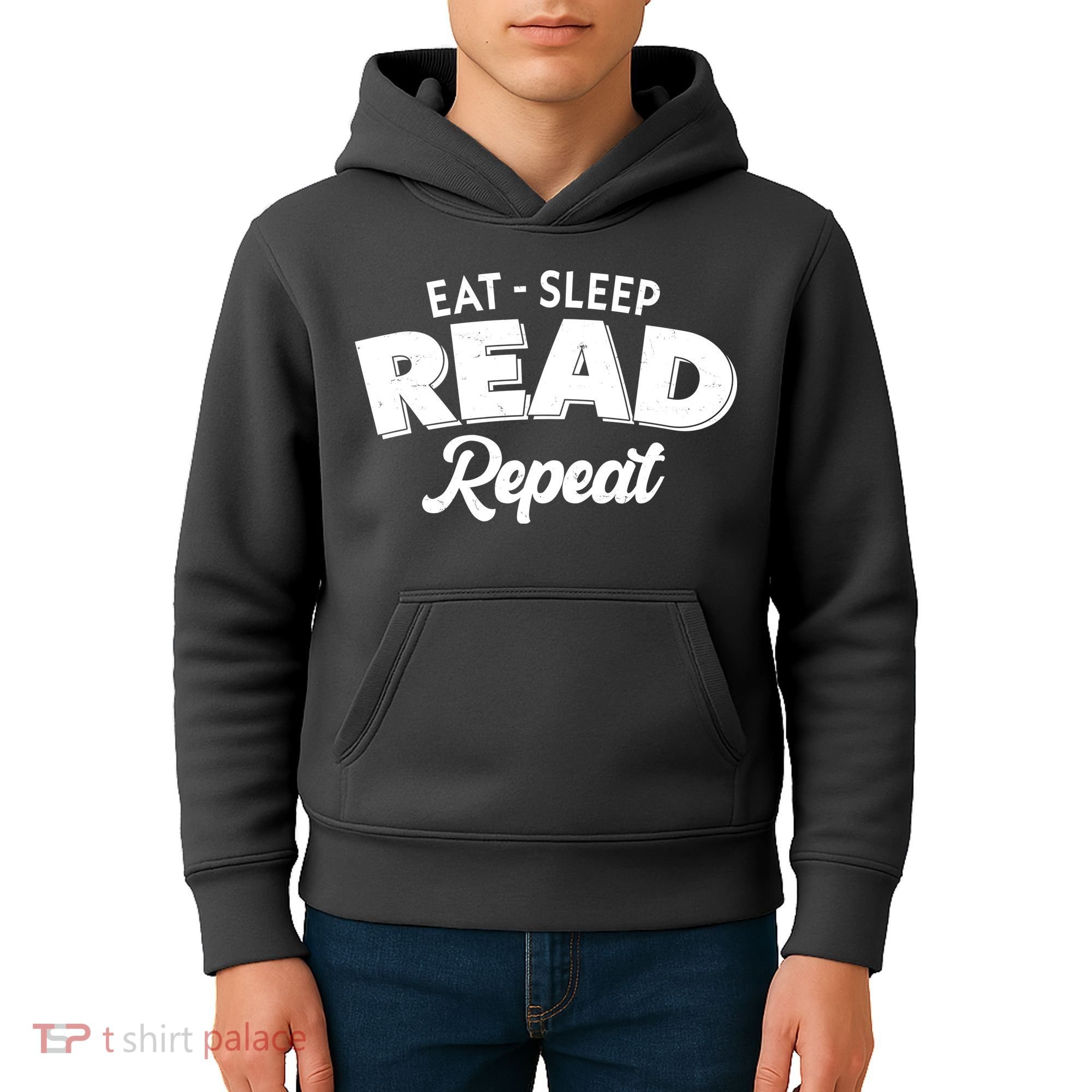 Funny Eat Sleep Read Repeat Book Lover Kids Hoodie