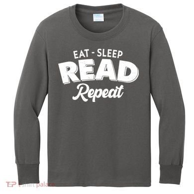 Funny Eat Sleep Read Repeat Book Lover Kids Long Sleeve Shirt