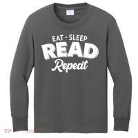 Funny Eat Sleep Read Repeat Book Lover Kids Long Sleeve Shirt thumb 0