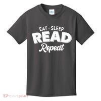 Funny Eat Sleep Read Repeat Book Lover Kids T-Shirt thumb 0
