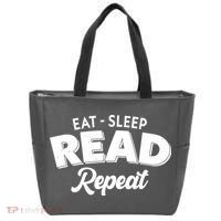 Funny Eat Sleep Read Repeat Book Lover Tote Bag thumb 0