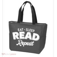 Funny Eat Sleep Read Repeat Book Lover Tote Bag thumb 3