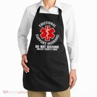 Funny Emotional Support Husband Do Not Pet Dad Humor Love Apron thumb 2