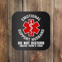 Funny Emotional Support Husband Do Not Pet Dad Humor Love Coaster thumb 0