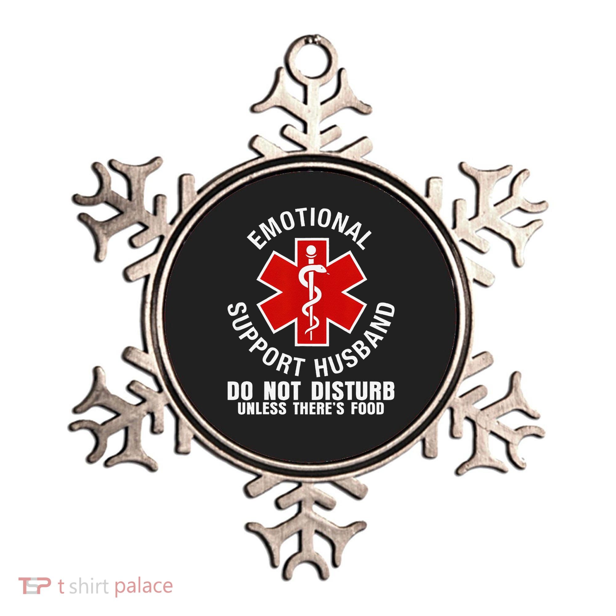 Funny Emotional Support Husband Do Not Pet Dad Humor Love Ornament