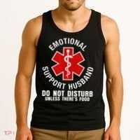 Funny Emotional Support Husband Do Not Pet Dad Humor Love Tank Top thumb 3