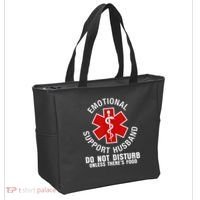 Funny Emotional Support Husband Do Not Pet Dad Humor Love Tote Bag thumb 2