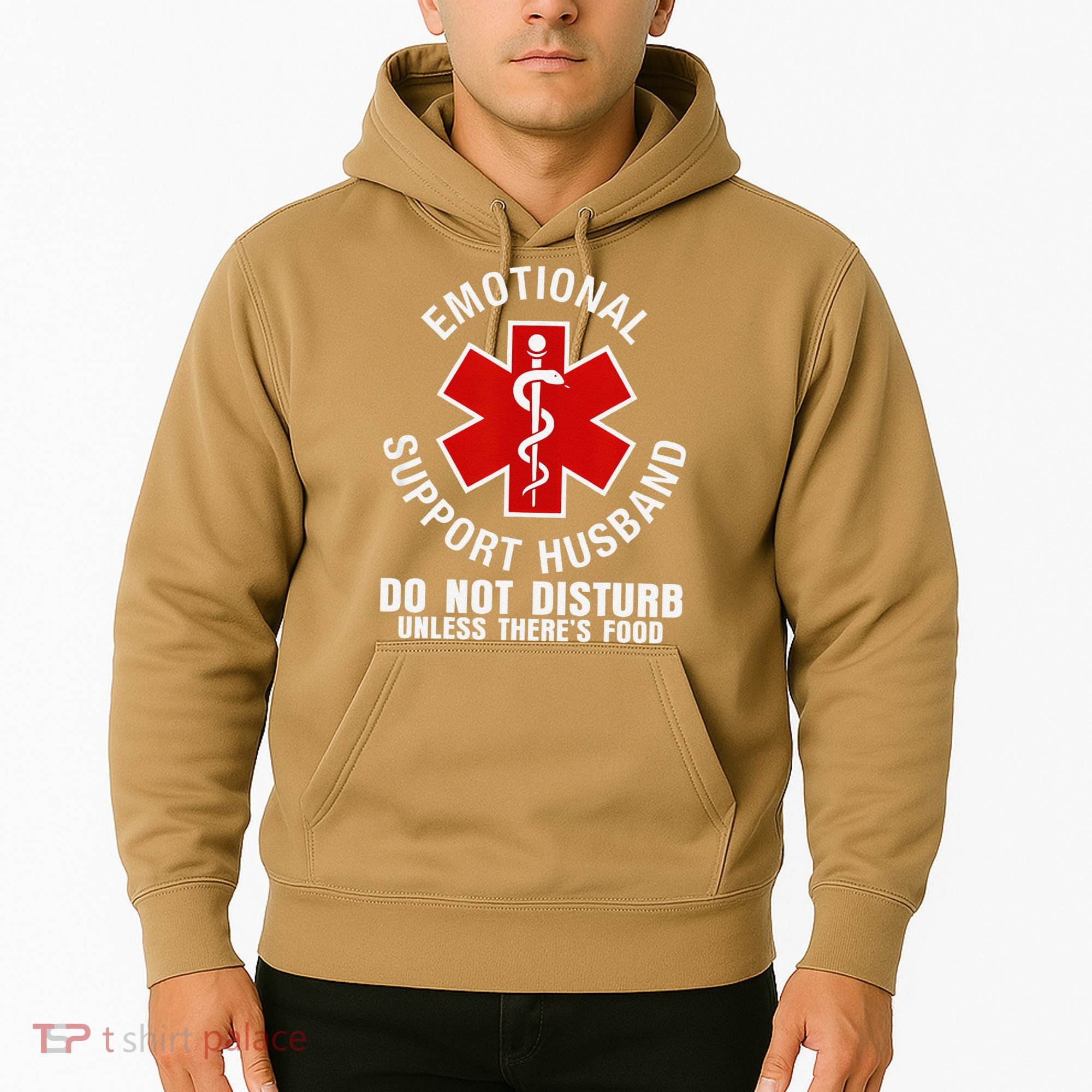 Funny Emotional Support Husband Do Not Pet Dad Humor Love Hoodie