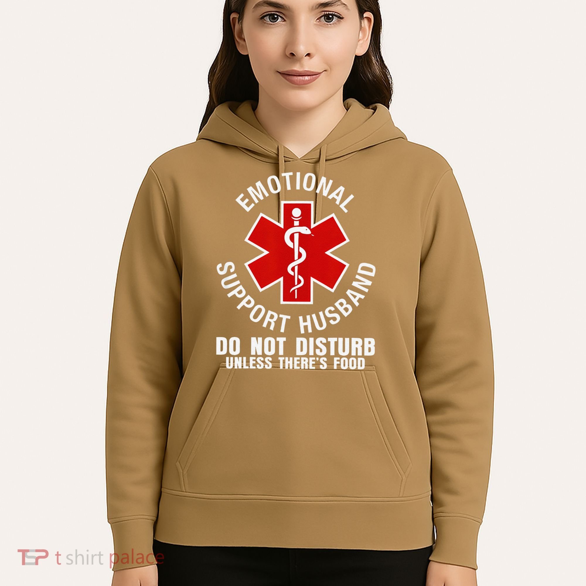 Funny Emotional Support Husband Do Not Pet Dad Humor Love Hoodie