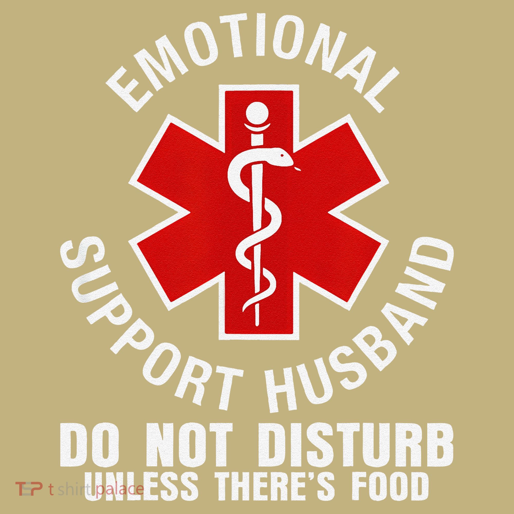 Funny Emotional Support Husband Do Not Pet Dad Humor Love Hoodie