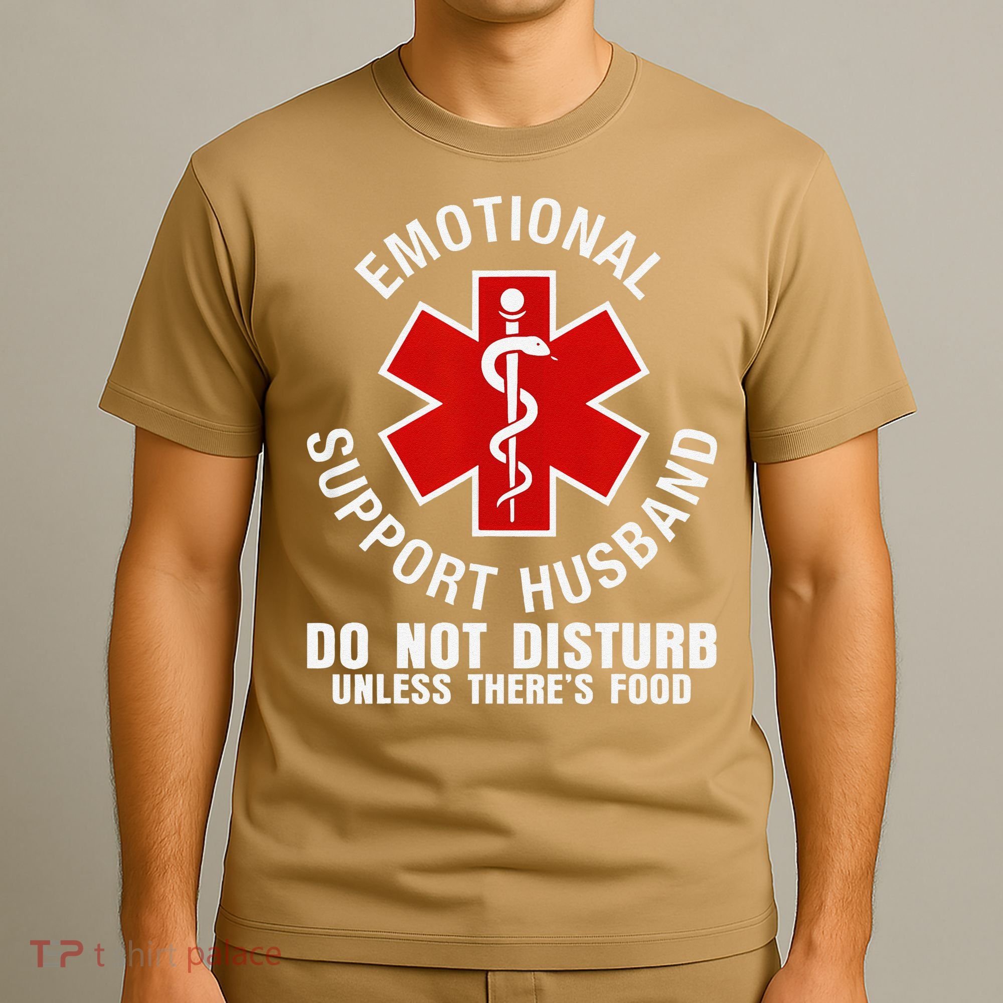 Funny Emotional Support Husband Do Not Pet Dad Humor Love T-Shirt