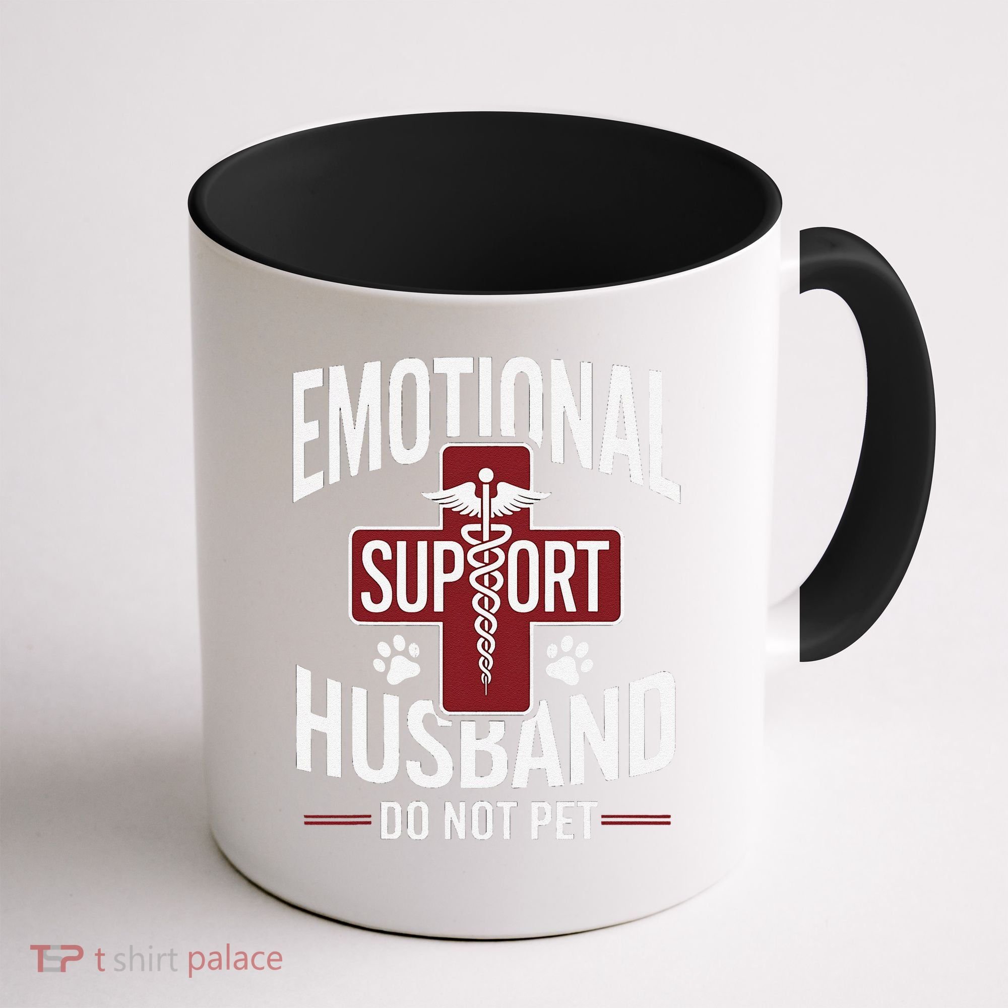 Funny Emotional Support Husband Do Not Pet Coffee Mug