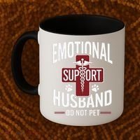 Funny Emotional Support Husband Do Not Pet Coffee Mug thumb 2