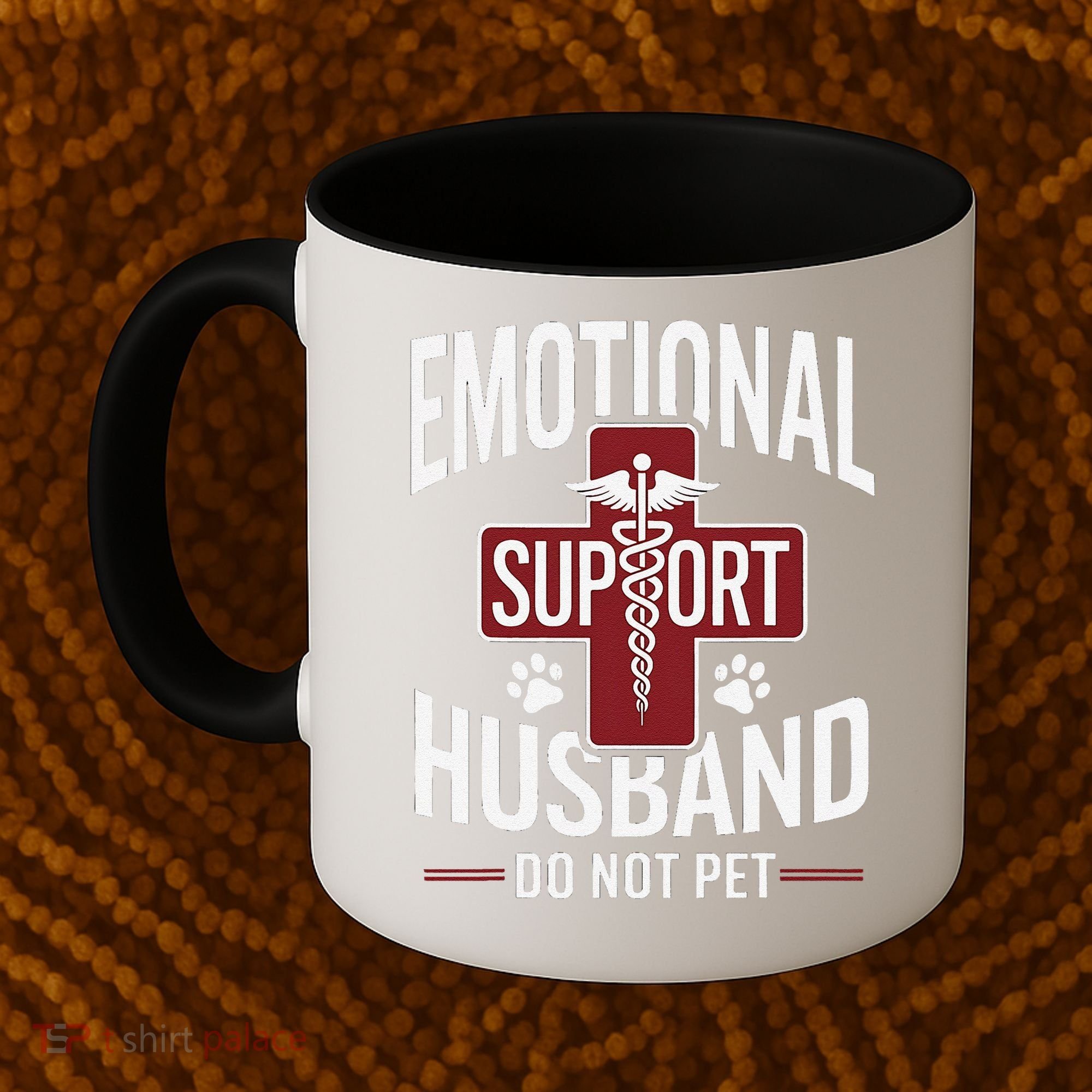 Funny Emotional Support Husband Do Not Pet Coffee Mug