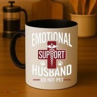 Funny Emotional Support Husband Do Not Pet Coffee Mug thumb 4