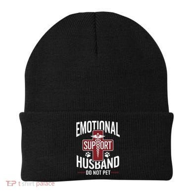 Funny Emotional Support Husband Do Not Pet Beanie