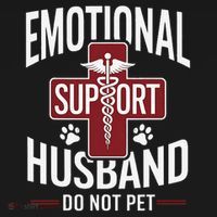 Funny Emotional Support Husband Do Not Pet Pajama Set thumb 2
