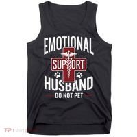 Funny Emotional Support Husband Do Not Pet Tank Top thumb 0