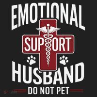 Funny Emotional Support Husband Do Not Pet Golf Towel thumb 3