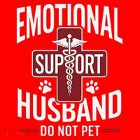 Funny Emotional Support Husband Do Not Pet Santa Hat thumb 1