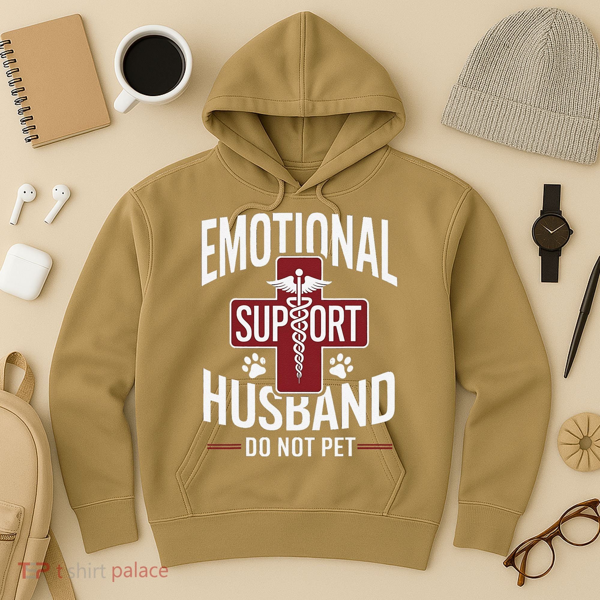Funny Emotional Support Husband Do Not Pet Hoodie