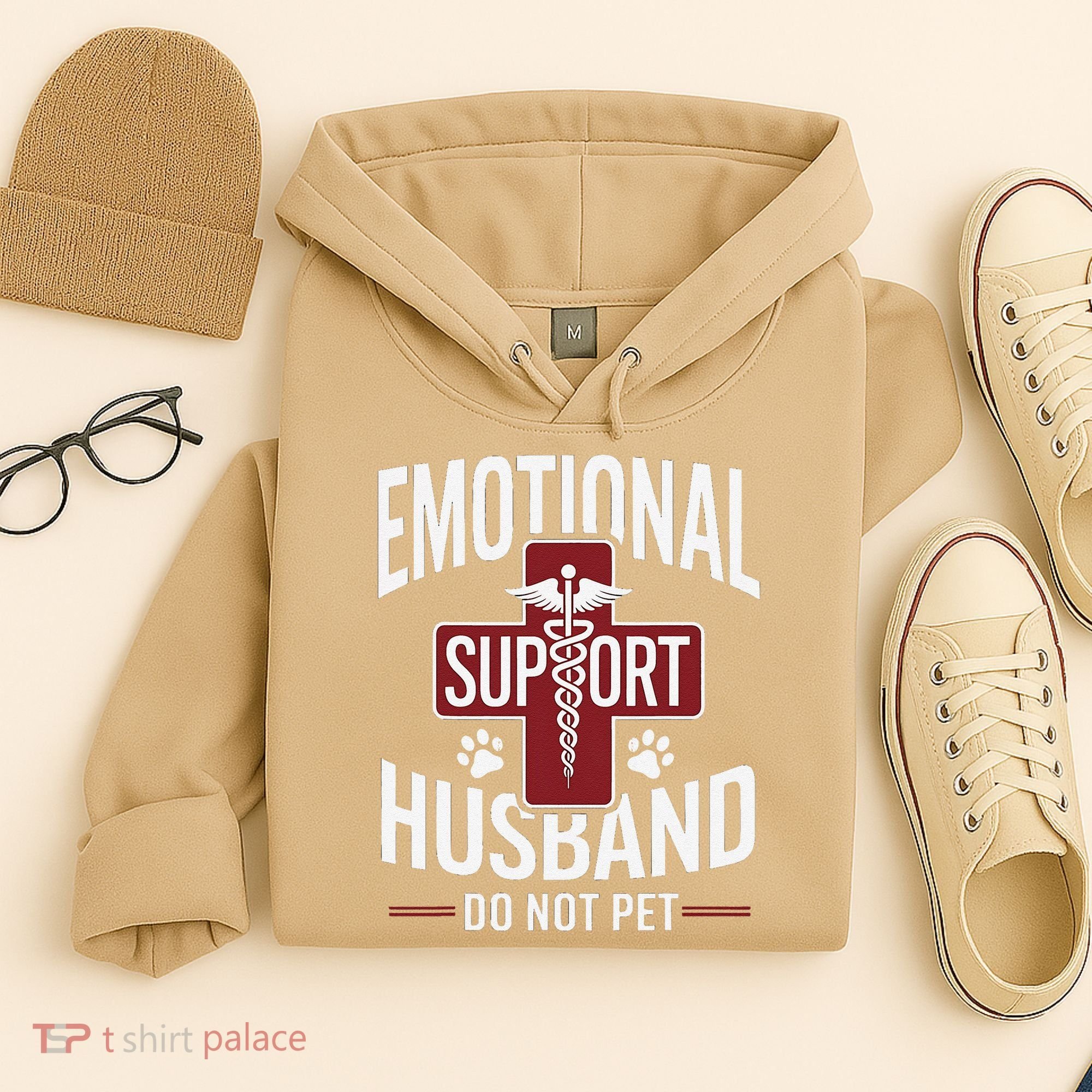 Funny Emotional Support Husband Do Not Pet Hoodie