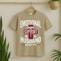 Funny Emotional Support Husband Do Not Pet T-Shirt thumb 2