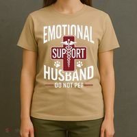 Funny Emotional Support Husband Do Not Pet T-Shirt thumb 4