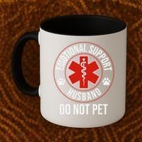 Funny Emotional Support Husband Do Not Pet Coffee Mug thumb 2