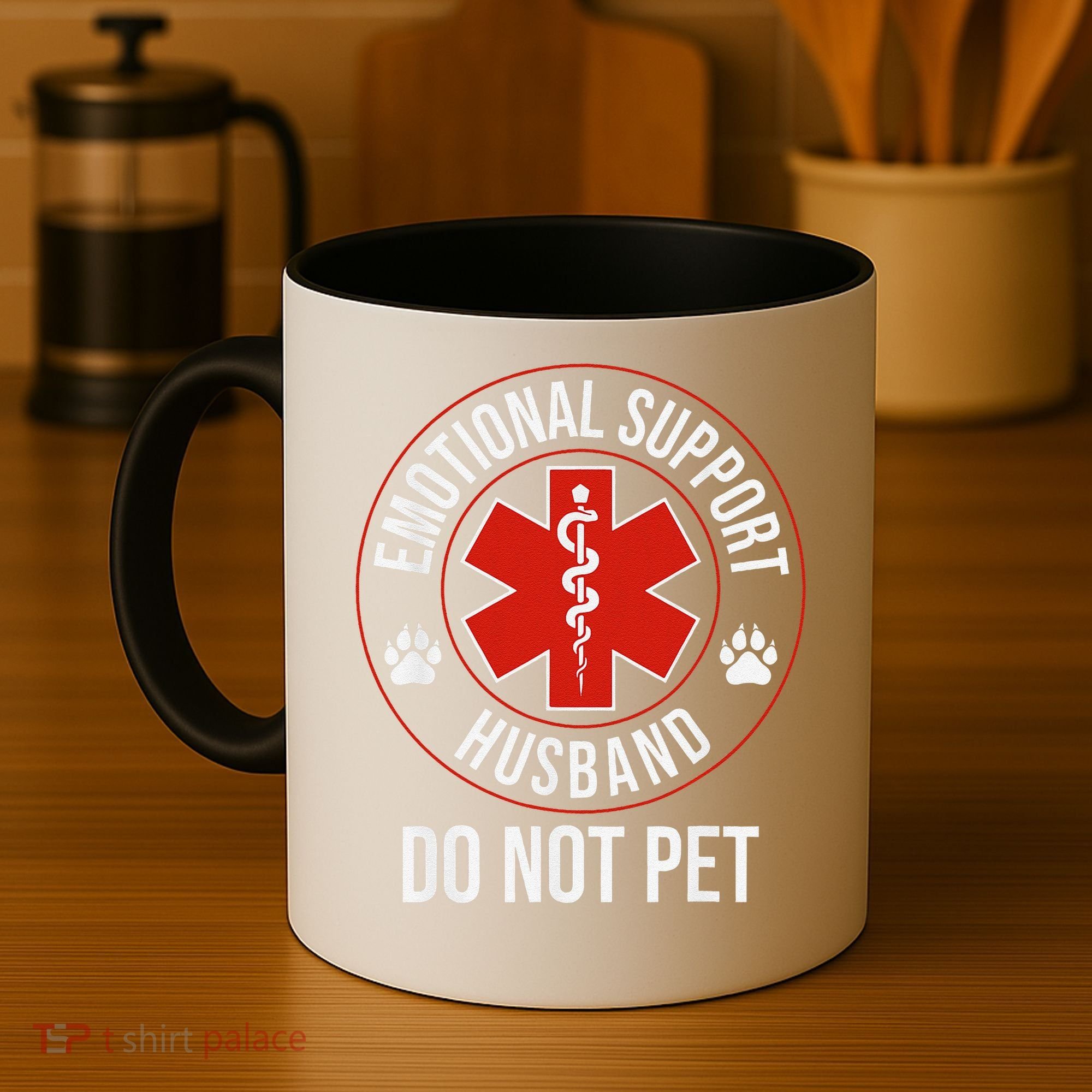 Funny Emotional Support Husband Do Not Pet Coffee Mug