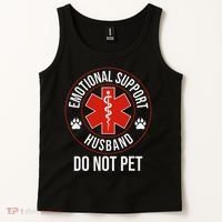 Funny Emotional Support Husband Do Not Pet Tank Top thumb 2