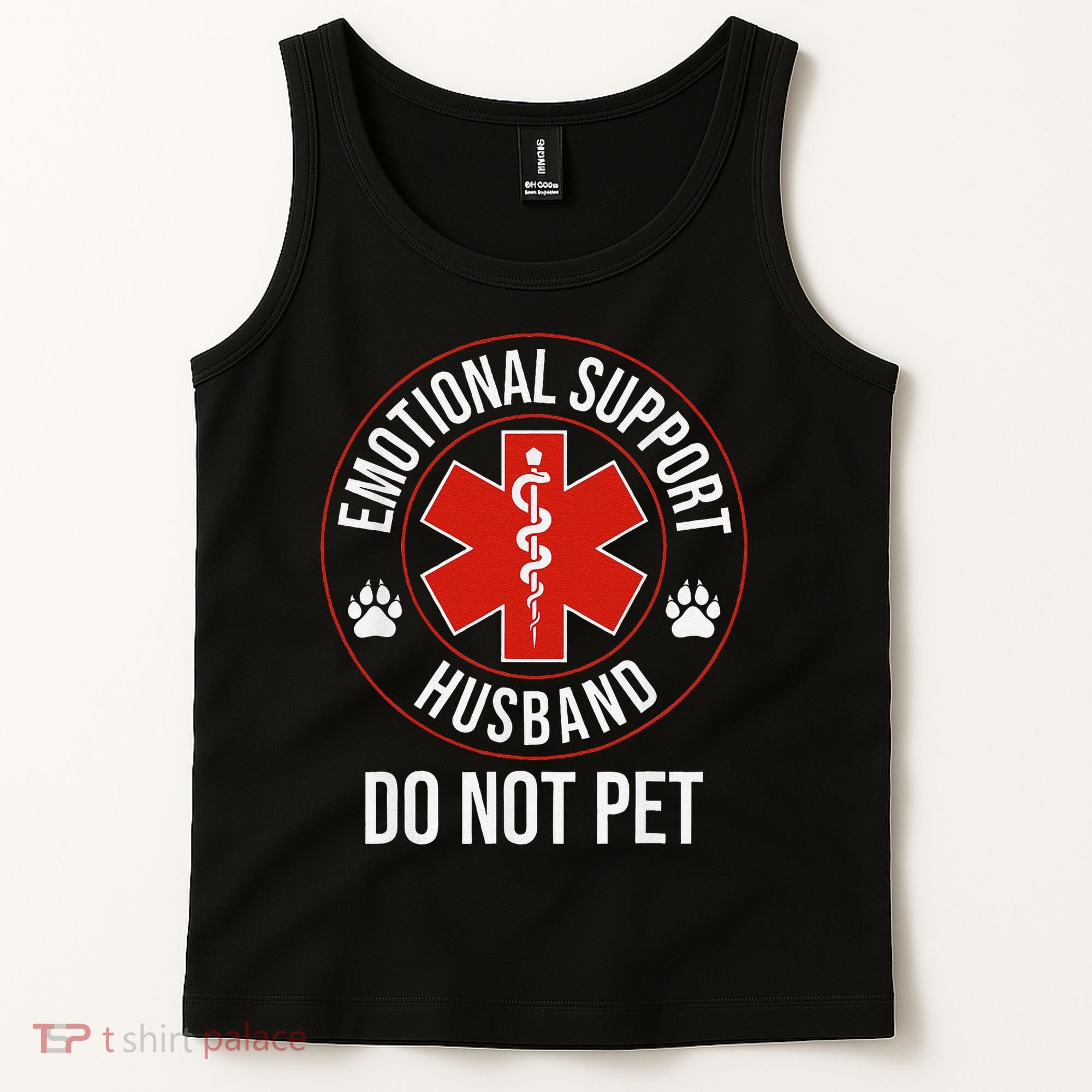 Funny Emotional Support Husband Do Not Pet Tank Top