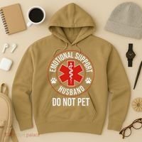 Funny Emotional Support Husband Do Not Pet Hoodie thumb 3