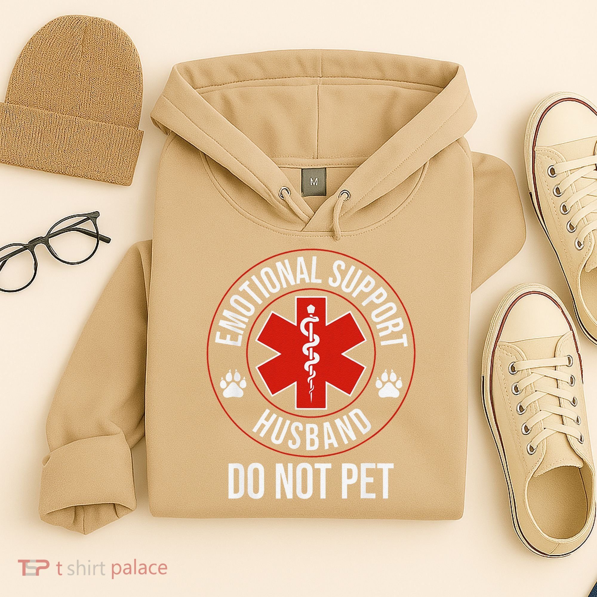 Funny Emotional Support Husband Do Not Pet Hoodie