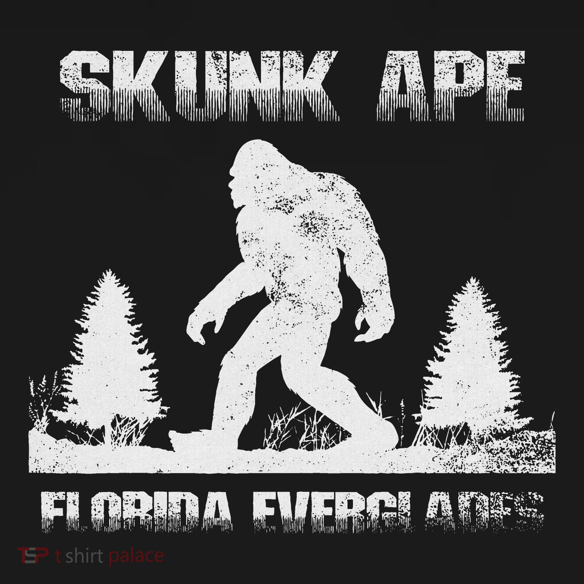 Florida Everglades Skunk Ape Bigfoot Retro Vintage T-Shirt
