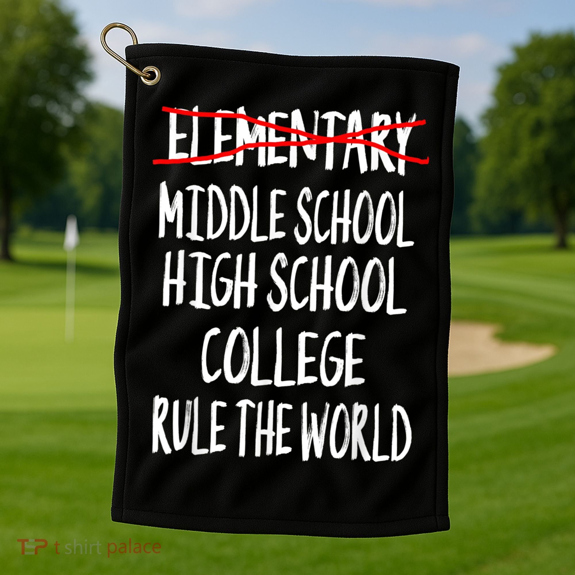 Funny Elementary School Graduation 6th Grade Graduation Golf Towel