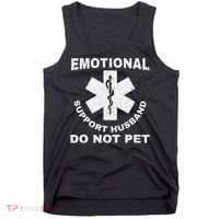 Funny Emotional Support Husband Do Not Pet Dad Humour Tank Top thumb 0