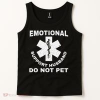 Funny Emotional Support Husband Do Not Pet Dad Humour Tank Top thumb 2