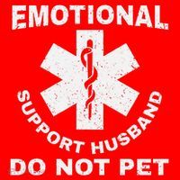 Funny Emotional Support Husband Do Not Pet Dad Humour Santa Hat thumb 1