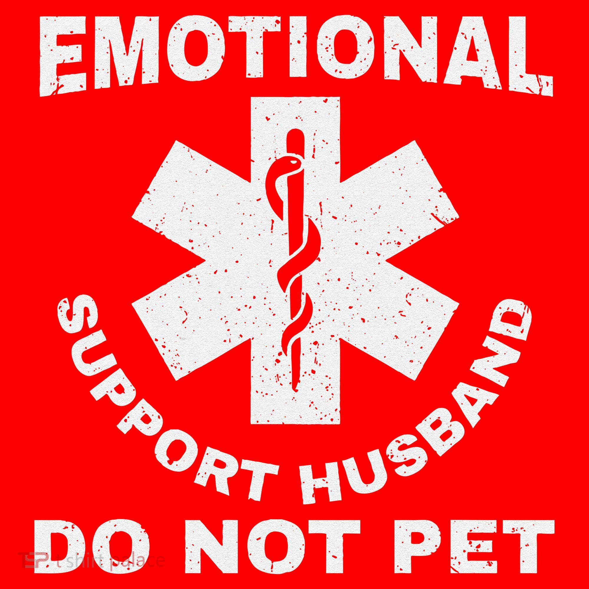 Funny Emotional Support Husband Do Not Pet Dad Humour Santa Hat