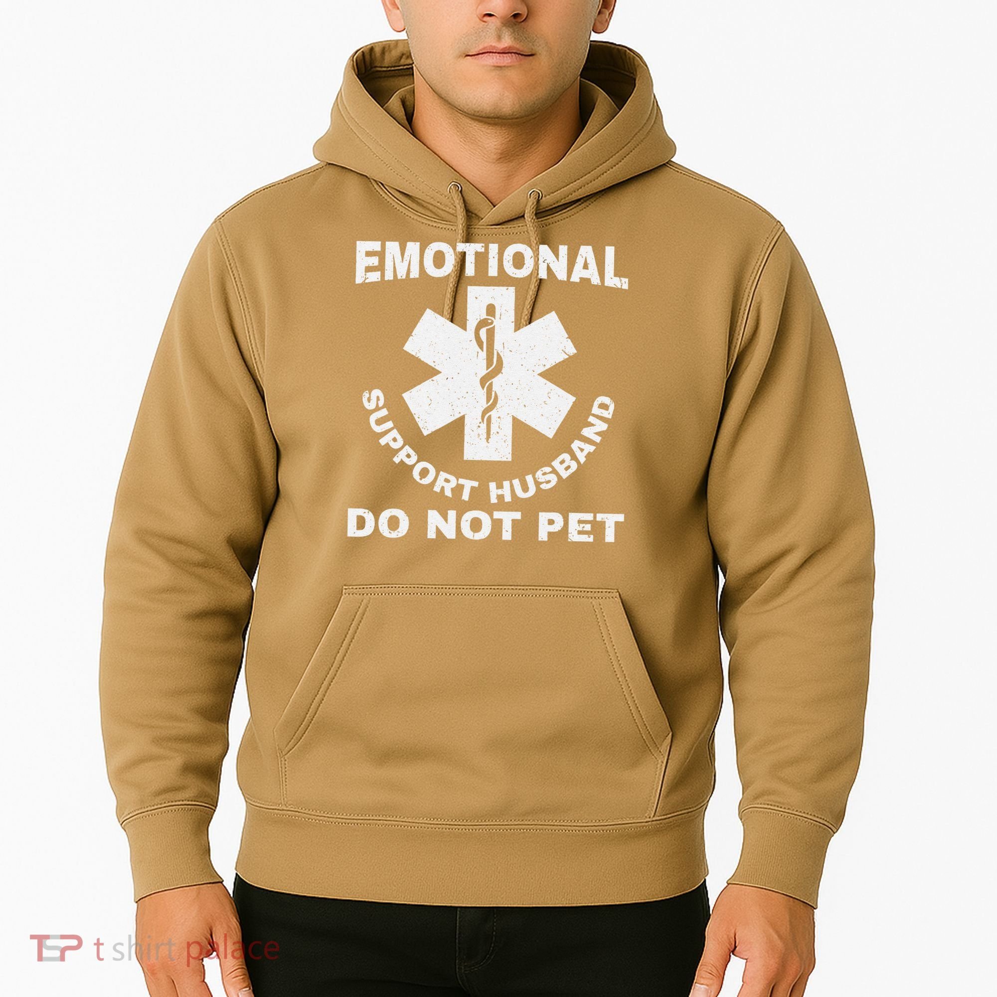 Funny Emotional Support Husband Do Not Pet Dad Humour Hoodie