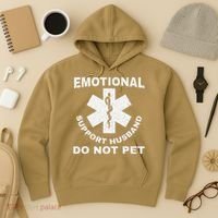 Funny Emotional Support Husband Do Not Pet Dad Humour Hoodie thumb 3