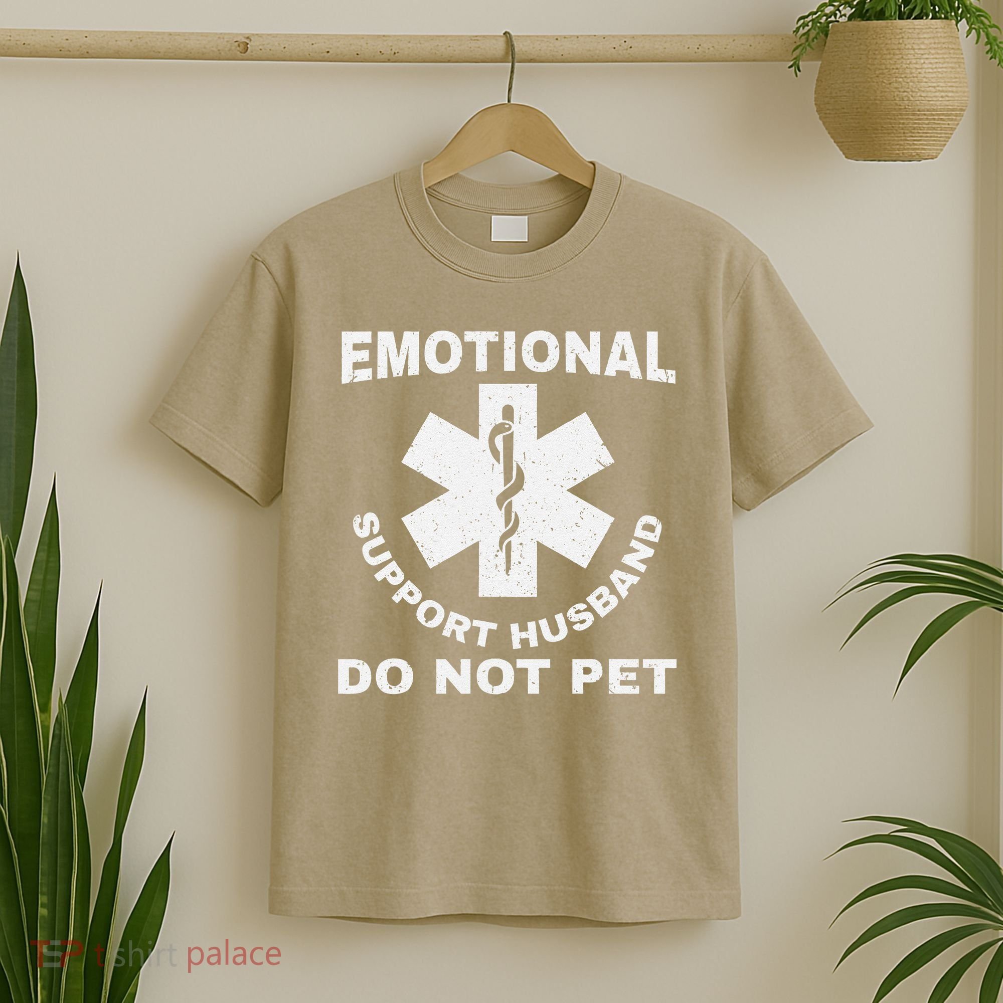 Funny Emotional Support Husband Do Not Pet Dad Humour T-Shirt